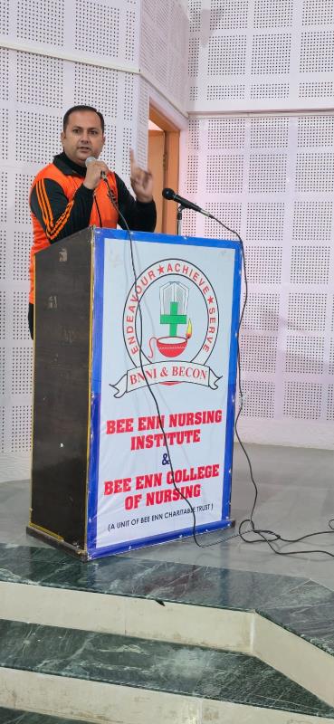  Bee Enn College of Nursing  and Bee Enn Nursing organised the Disaster Mock drill with the collaboration of State Disaster Relief Team. The exemplified skills  are demonstrated by SDRF team under the leadership of Mr.SS Saini to the students at BECON campus on 07-01-26.
