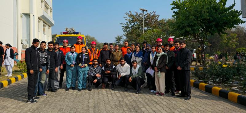  Bee Enn College of Nursing  and Bee Enn Nursing organised the Disaster Mock drill with the collaboration of State Disaster Relief Team. The exemplified skills  are demonstrated by SDRF team under the leadership of Mr.SS Saini to the students at BECON campus on 07-01-26.