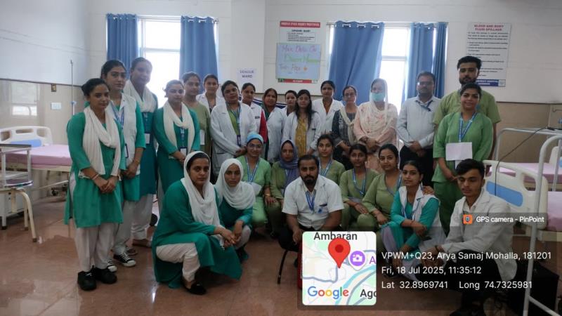  The Students of Post Basic Bsc Nursing second year conducted a Disaster management drill at SDH, Akhnoor on 18.07.25 under the guidance of M.Sc Nursing first year Community Health Nursing Department students and Faculty members.